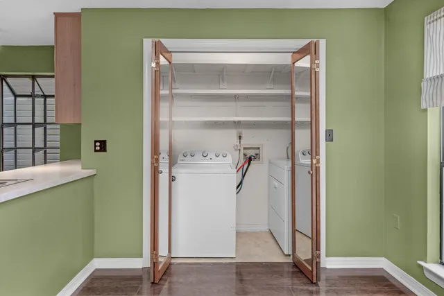 a view of a room with door