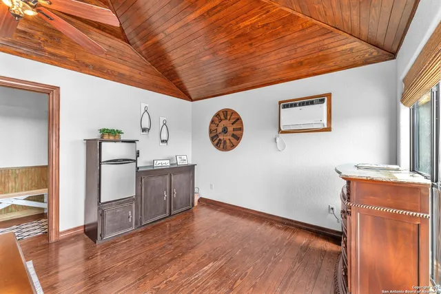 aerial view of a house with a yard