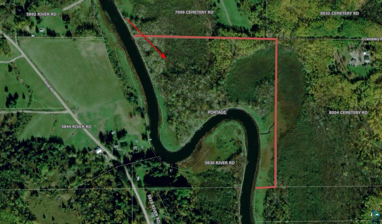 Aerial view of property's location with property boundaries highlighted
