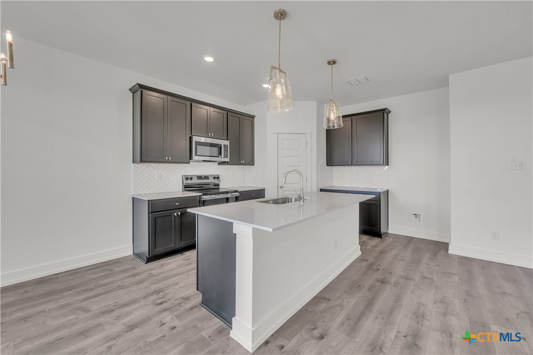 1209 Peppermint Drive Temple, TX 76501 - Photo 5 of 17 a large kitchen with cabinets stainless steel appliances and wooden floor