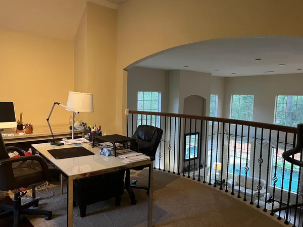 a living room with furniture