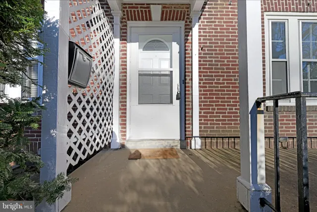 a front view of a house with a door