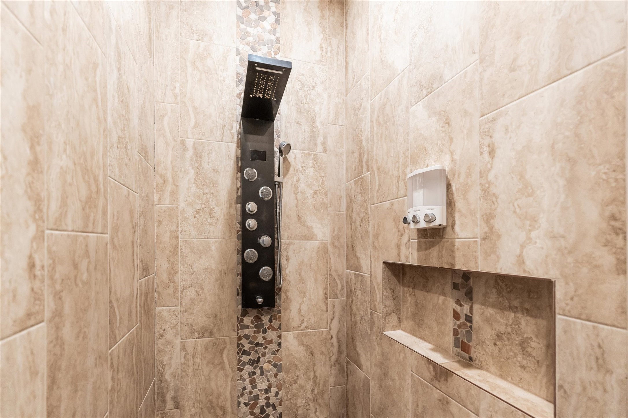 2172 Greentree Drive Huntsville, TX 77340 - Photo 31 of 45 Luxurious spa shower with walk-in design and high-end fixtures.