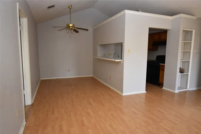 a view of a room with an empty space