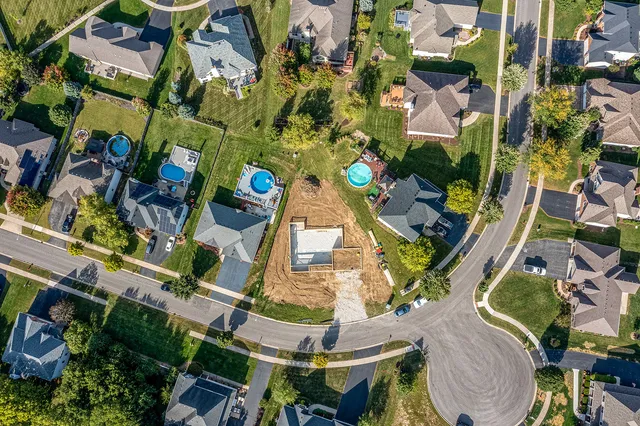 an aerial view of a house having outdoor space
