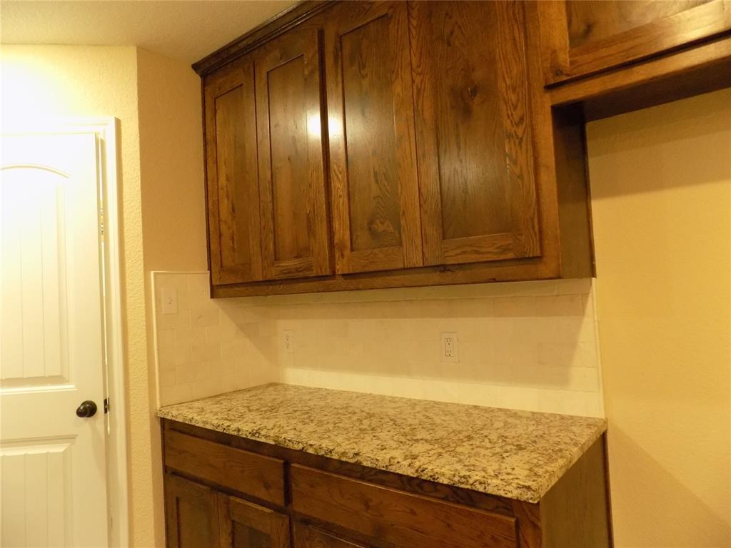 506 Pecan Tree Court Poolville, TX 76487 - Photo 11 of 36 Extra cabinets and granite counter top space next to pantry