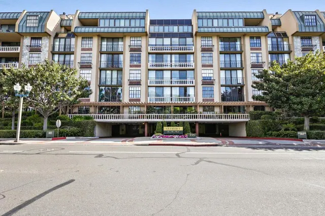 a front view of building with street