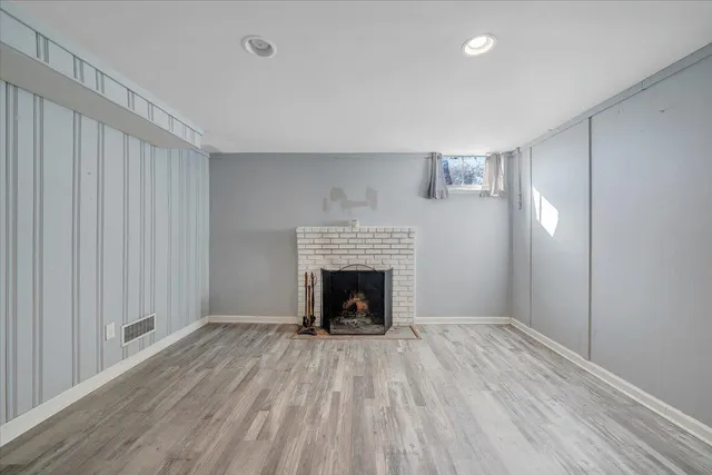 a front view of a building with street view