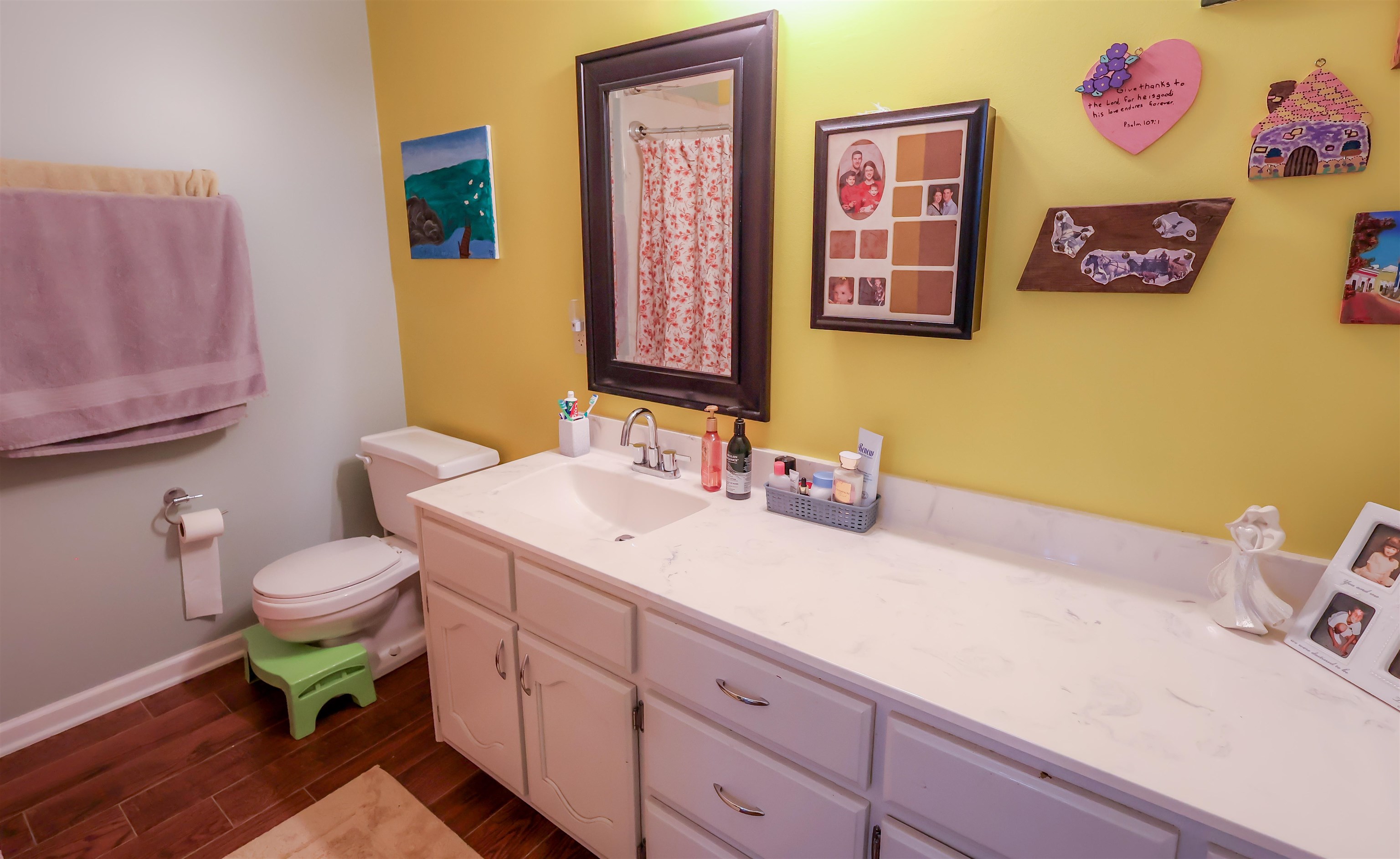 157 Nancye Reeder Avenue Munford, TN 38058 - Photo 15 of 17 a bathroom with a granite countertop sink mirror vanity and toilet
