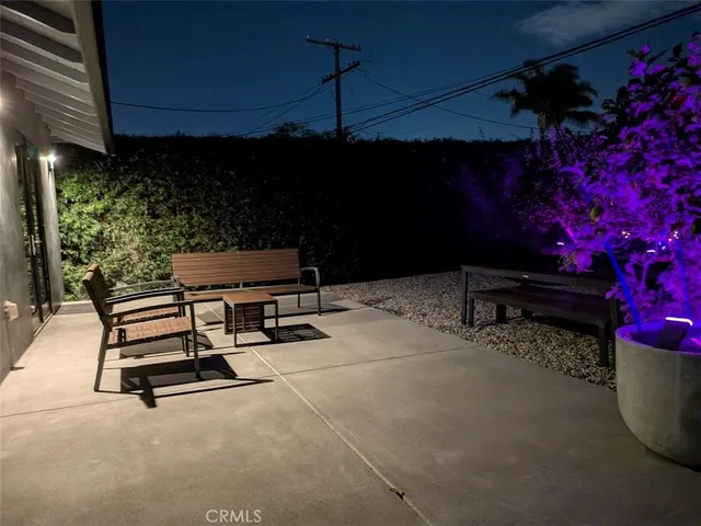 a building outdoor space with a patio