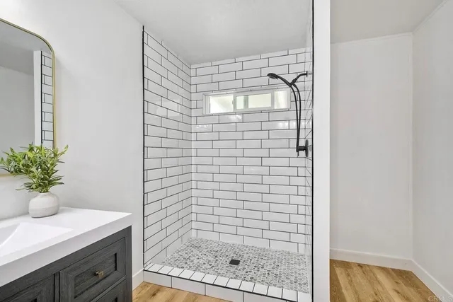 a bathroom with a shower