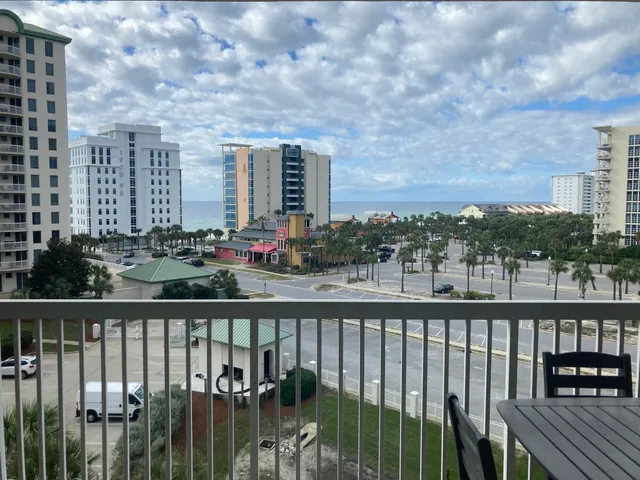 a city view from balcony