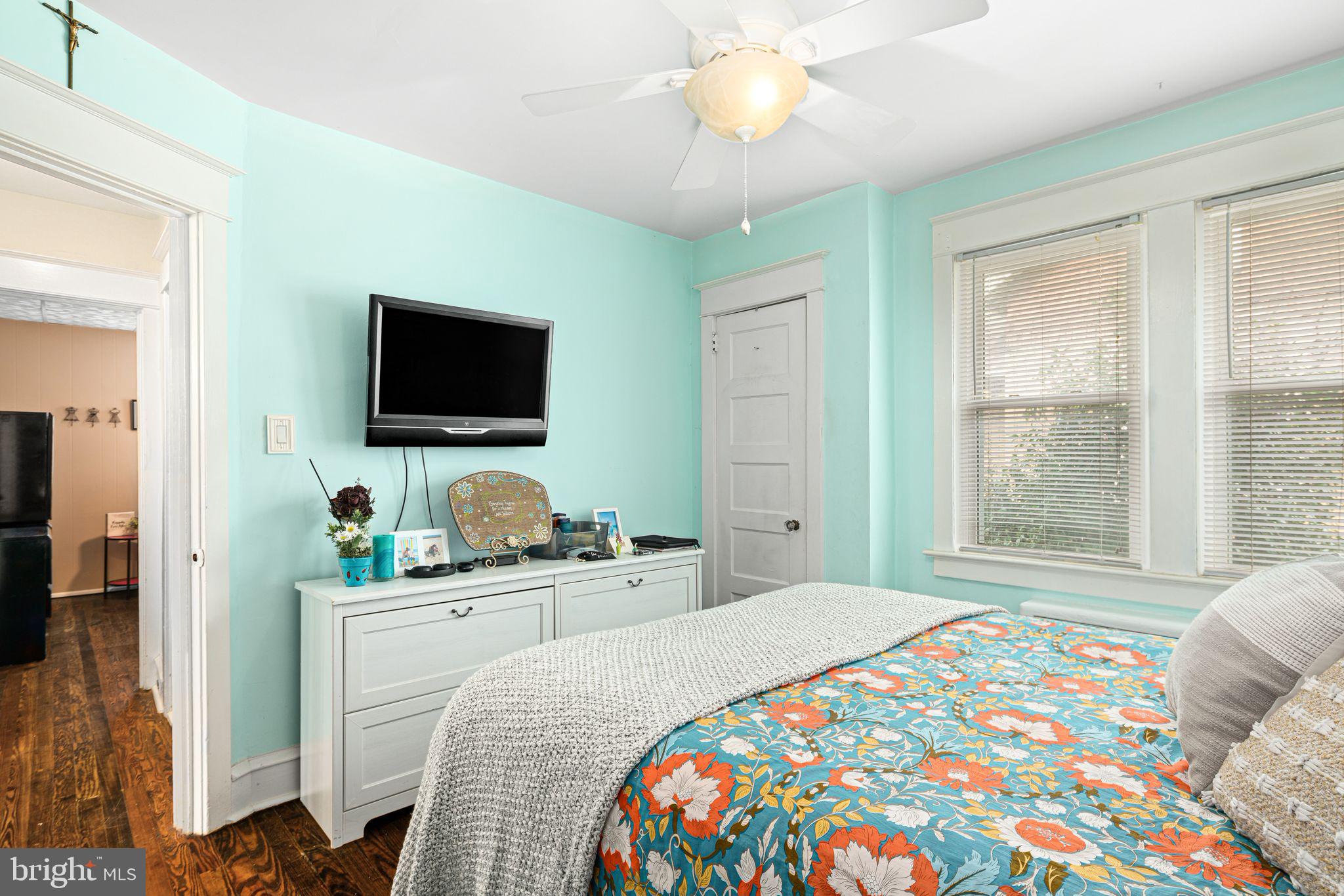 23 Ormond Avenue Haddon Township, NJ 08107 - Photo 14 of 34 a bedroom with a bed and a flat screen tv