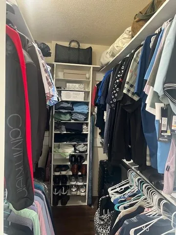 a view of a walk in closet