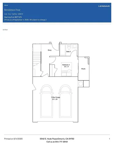 $3,750 | 2557 East Lincoln Paseo, Ontario, CA 91762