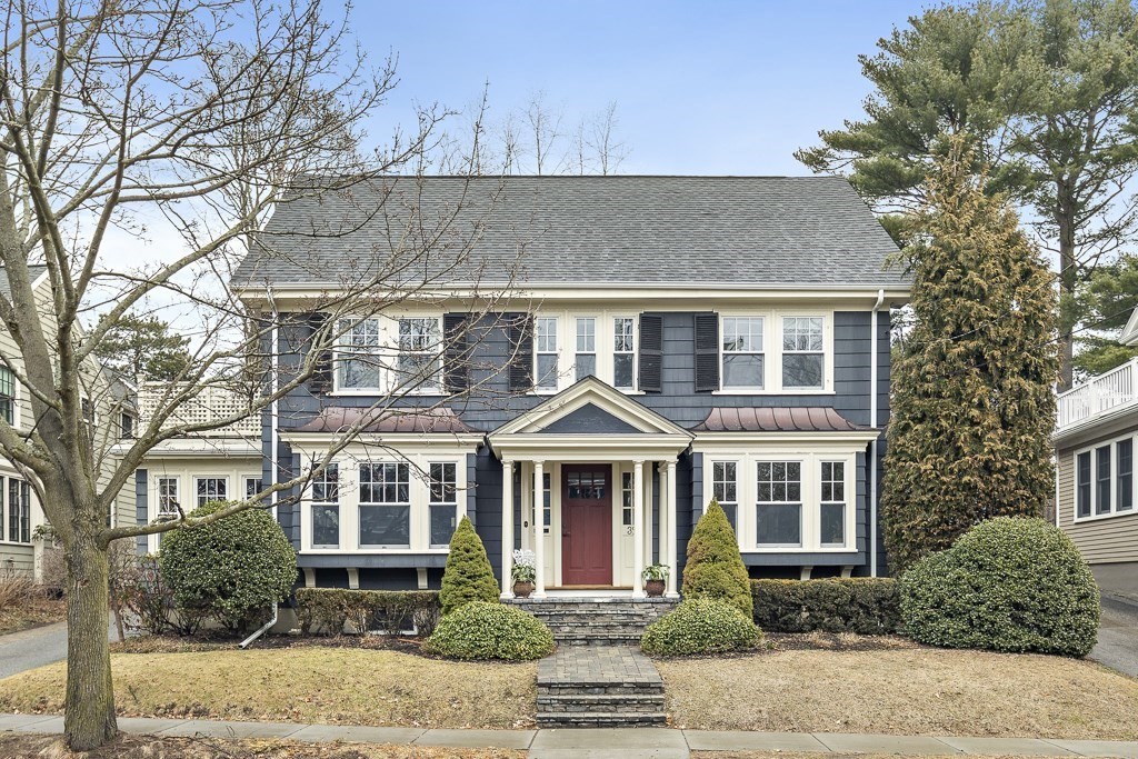 39 Somerset Road Brookline, MA 02445 - Photo 1 of 41 front view of house with a yard