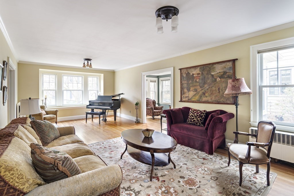 39 Somerset Road Brookline, MA 02445 - Photo 12 of 41 a living room with furniture and a large window