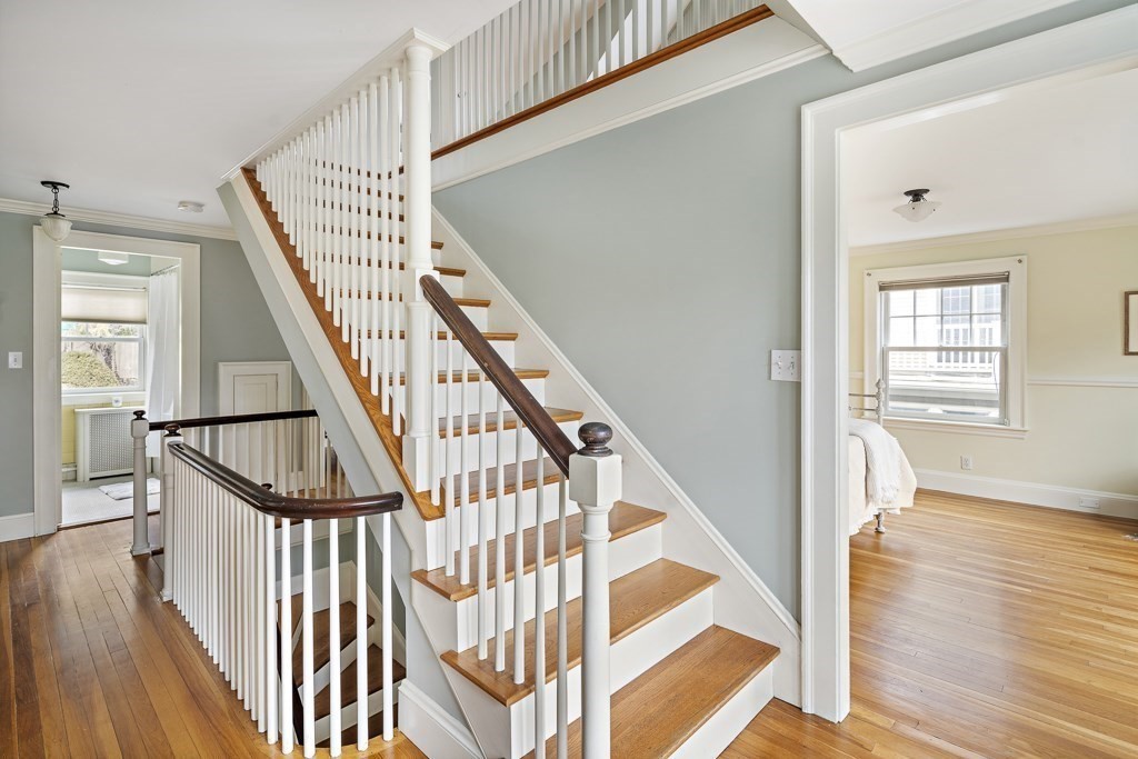 39 Somerset Road Brookline, MA 02445 - Photo 8 of 41 a view of staircase with wooden floor and stairs