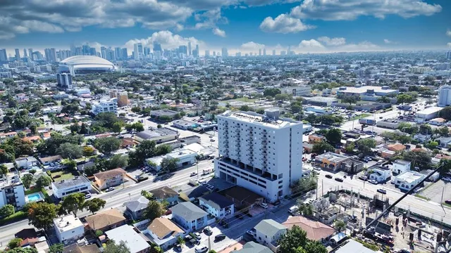 an aerial view of multiple house