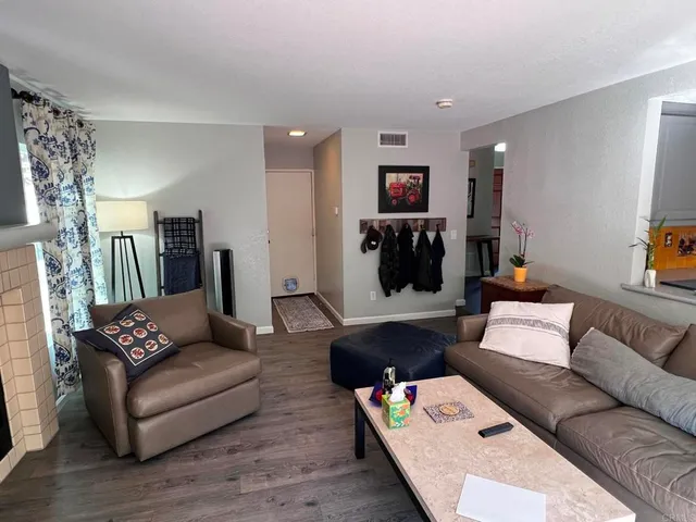 a living room with furniture and a couch