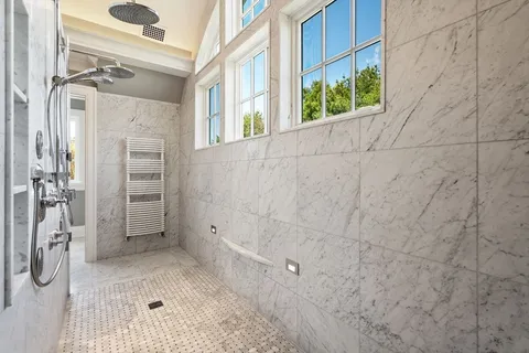 a bathroom with a shower