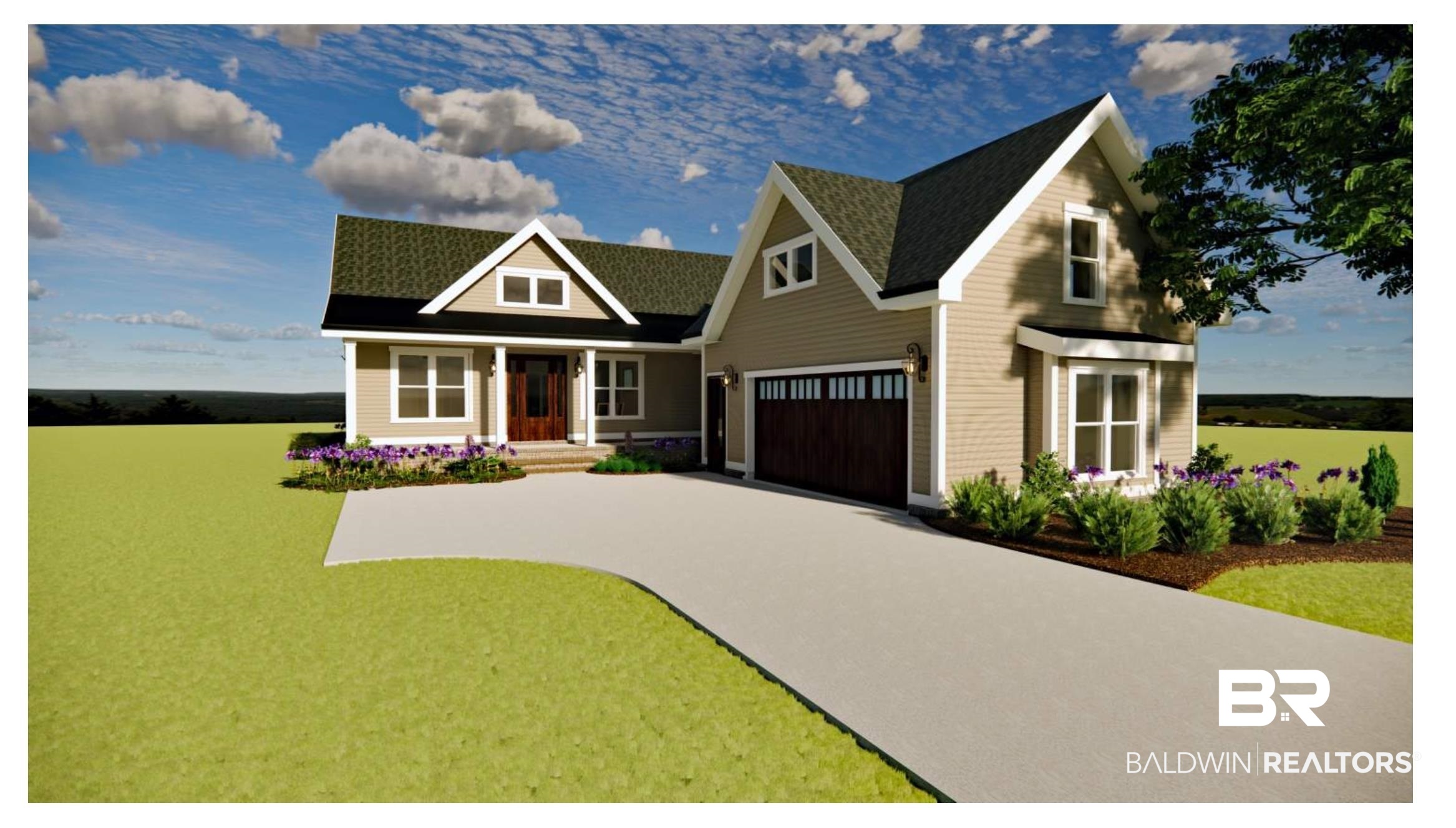 17181 Chapel Grove South Stapleton, AL 36578 - Photo 1 of 14 Craftsman inspired home with a porch, a garage, driveway, and a front yard