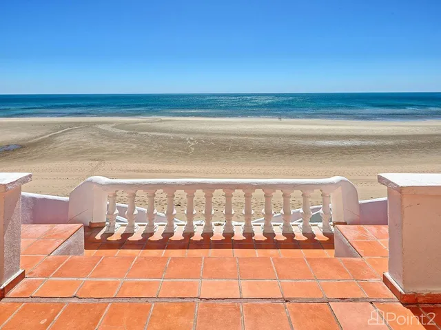 a view of balcony with wooden floor