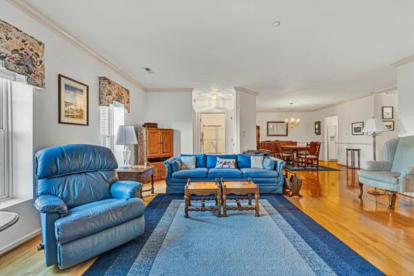 a living room with furniture and a couch