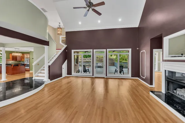 wooden floor in an empty room with wooden floor