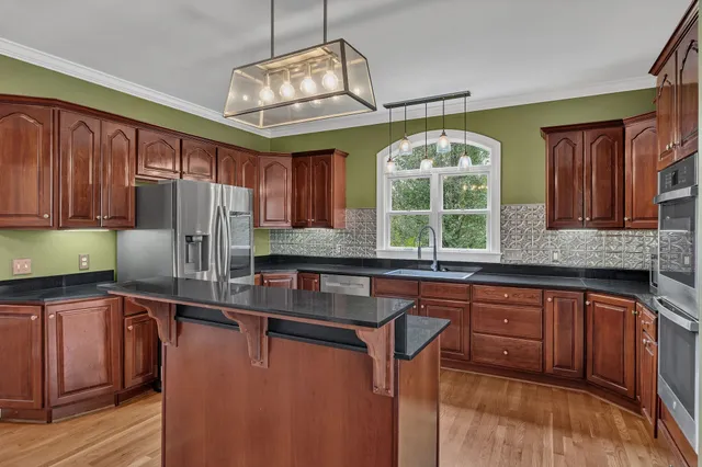 a view of a room with wooden racks