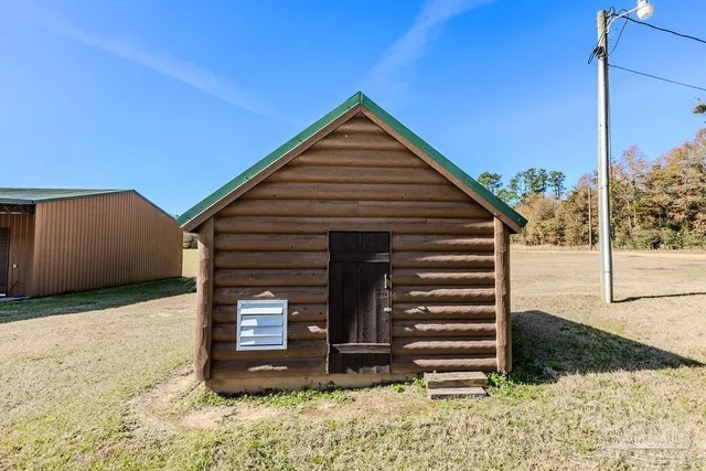 a outdoor living space with furniture