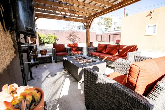 a outdoor space with patio furniture