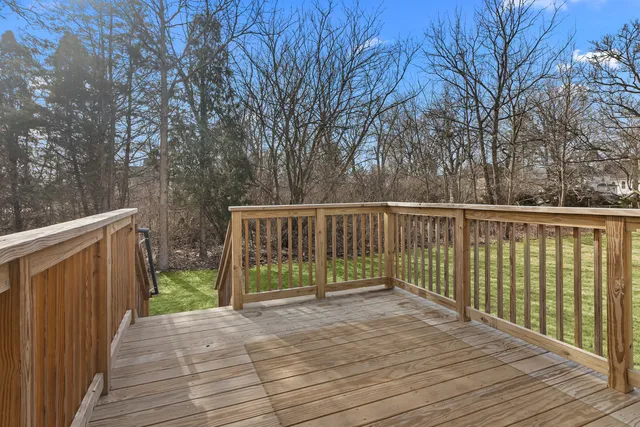 a view of a wooden deck