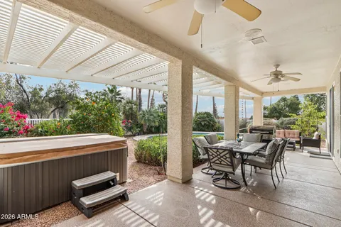 a outdoor space with furniture