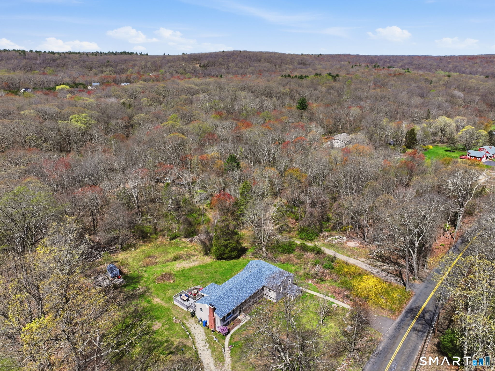 99 West Chippens Hill Road Burlington, CT 06013 - Photo 12 of 40 an aerial view of a house with a yard