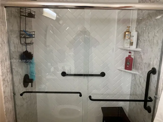 a bathroom with a shower