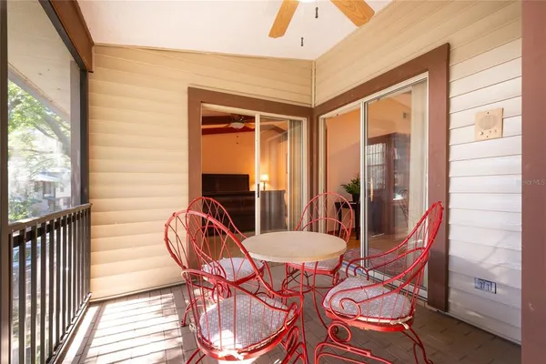 a view of a chairs in the balcony