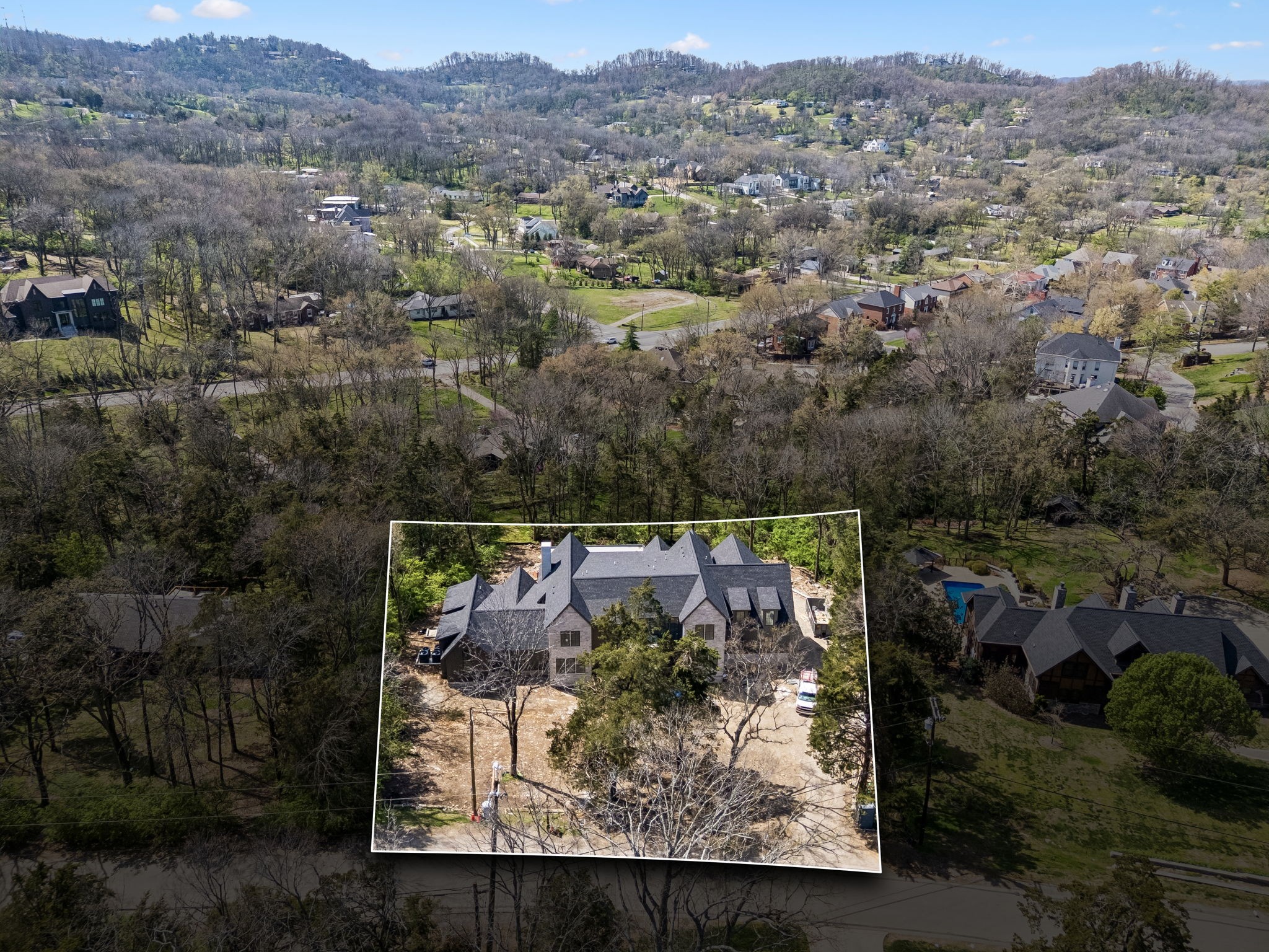 4521 Shys Hill Road Nashville, TN 37215 - Photo 45 of 46 an aerial view of a mountain with a outdoor space