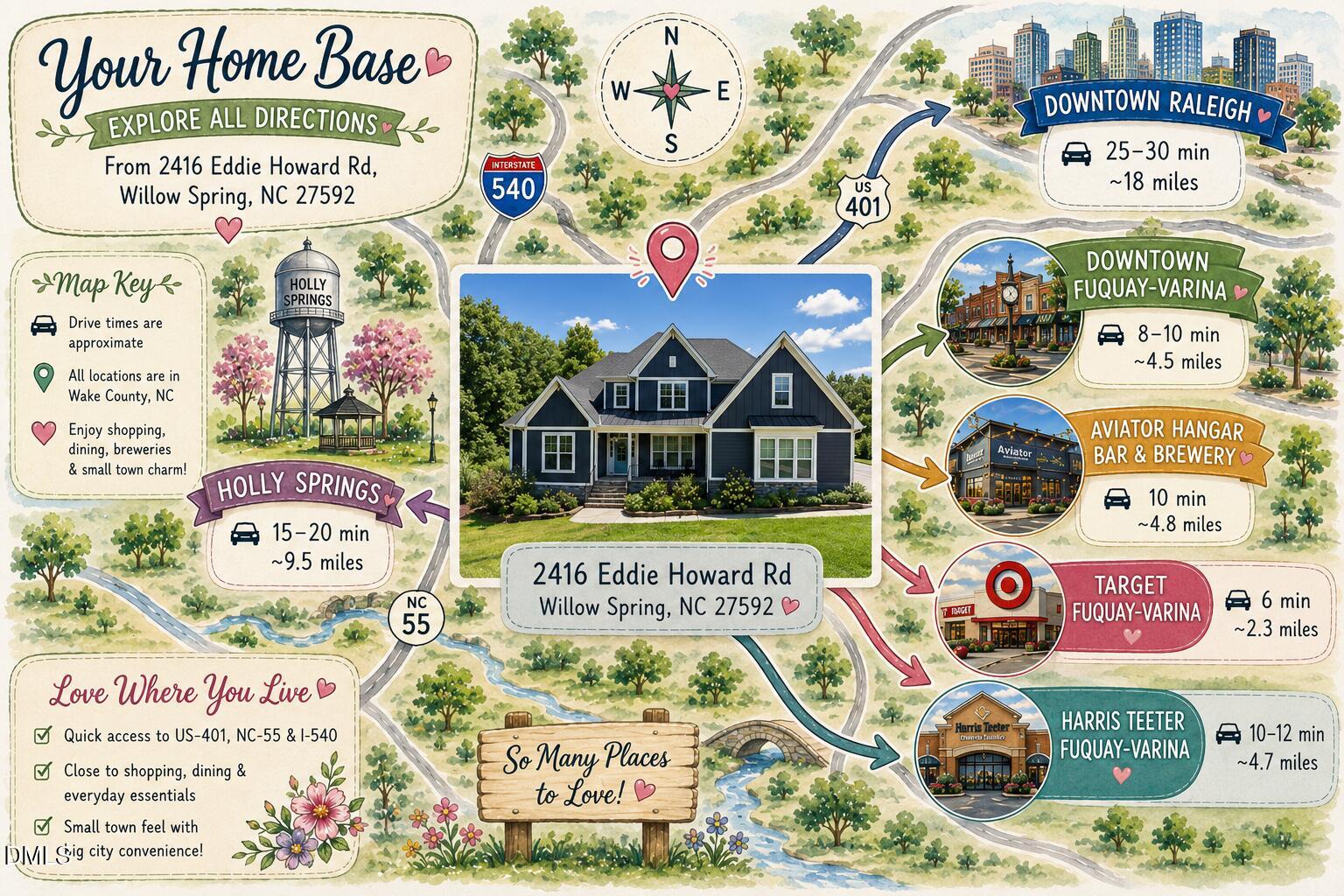 2416 Eddie Howard Road Willow Spring, NC 27592 - Photo 2 of 65 Map Distance/Location
