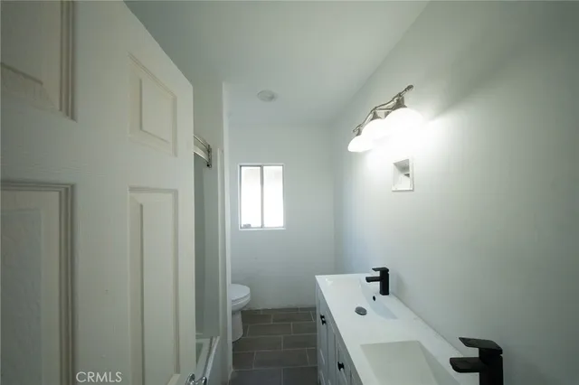 a bathroom with a window