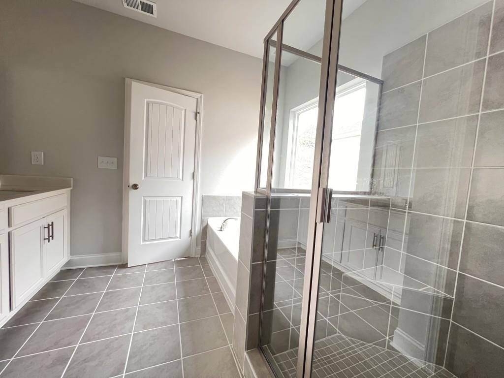 176 Greenview Court Homer, GA 30547 - Photo 7 of 19 a bathroom with a glass door shower and a sink