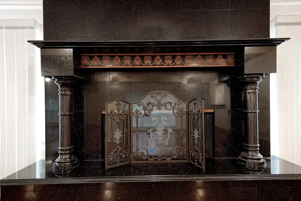 a close view of fireplace