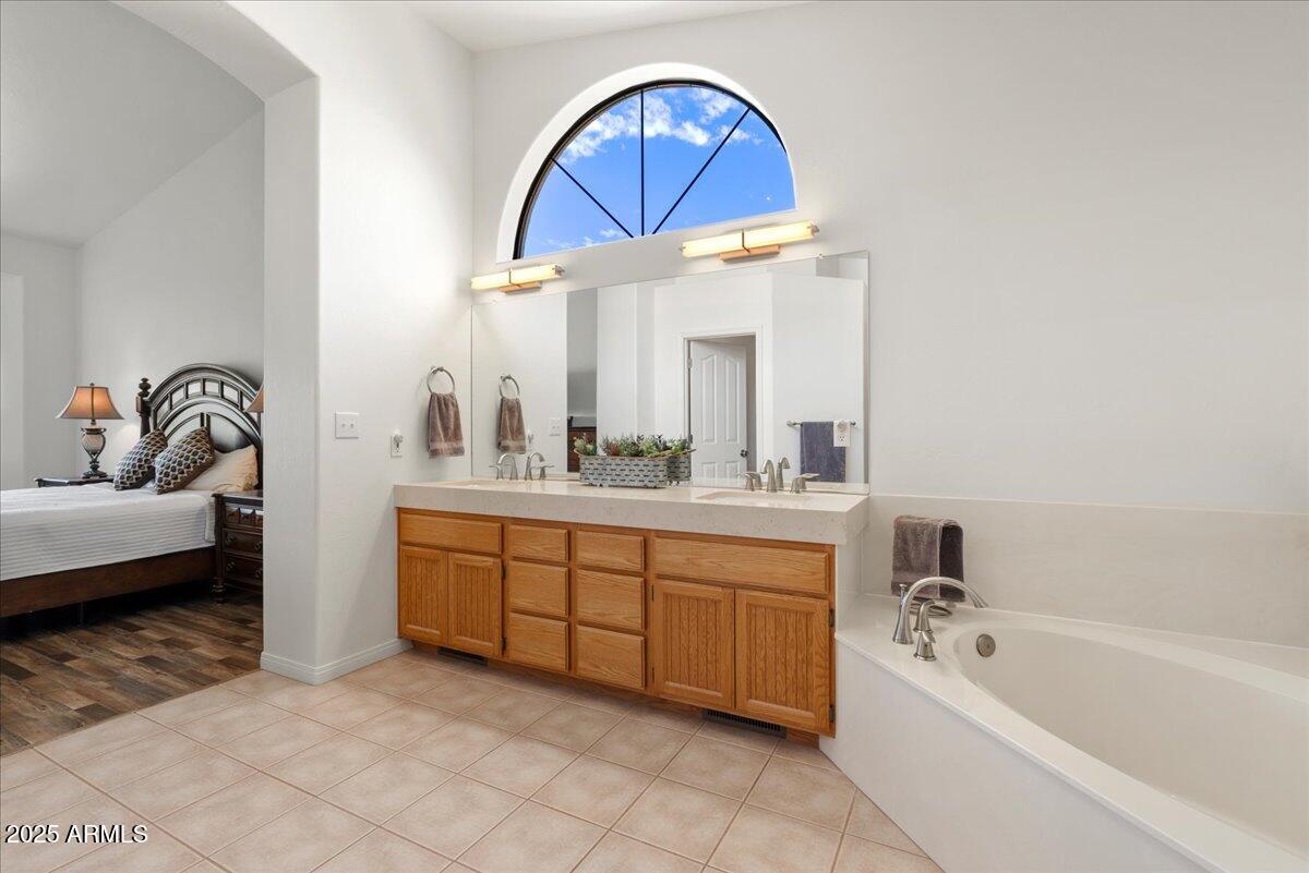 528 Miracle Rider Road Prescott, AZ 86301 - Photo 20 of 47 a bathroom with a tub a sink and a mirror