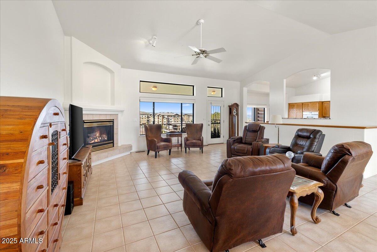 528 Miracle Rider Road Prescott, AZ 86301 - Photo 5 of 47 a living room with furniture and a fireplace
