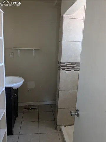 a close view of bathroom shower