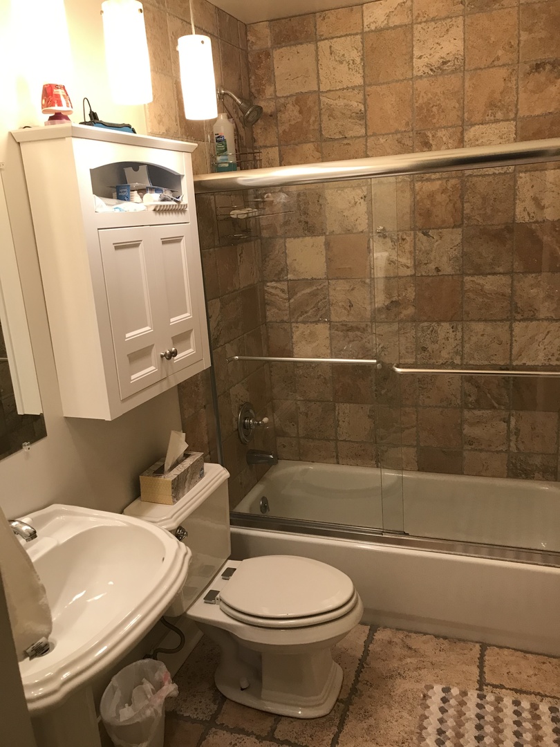19380 Wolf Road, Unit 9 Mokena, IL 60448 - Photo 13 of 13 a white toilet sitting next to a bath tub and a shower