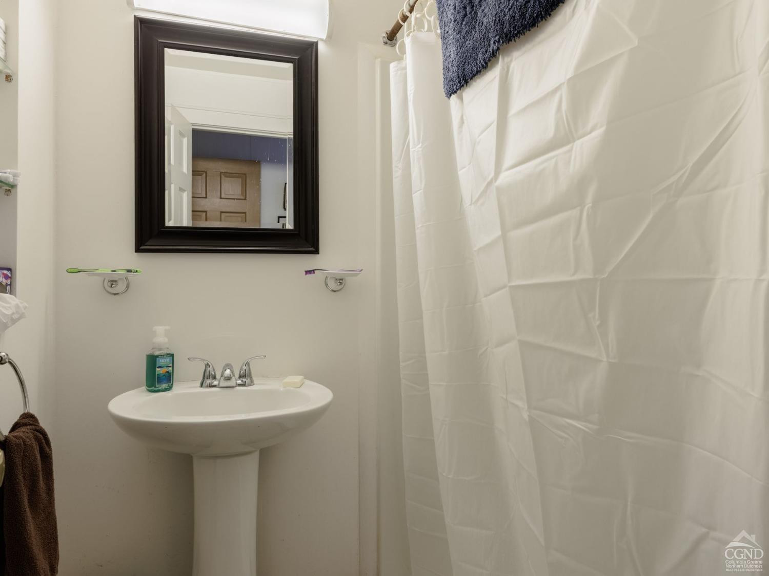 25 Vets Road Windham, NY 12496 - Photo 51 of 74 a bathroom with a sink and a mirror