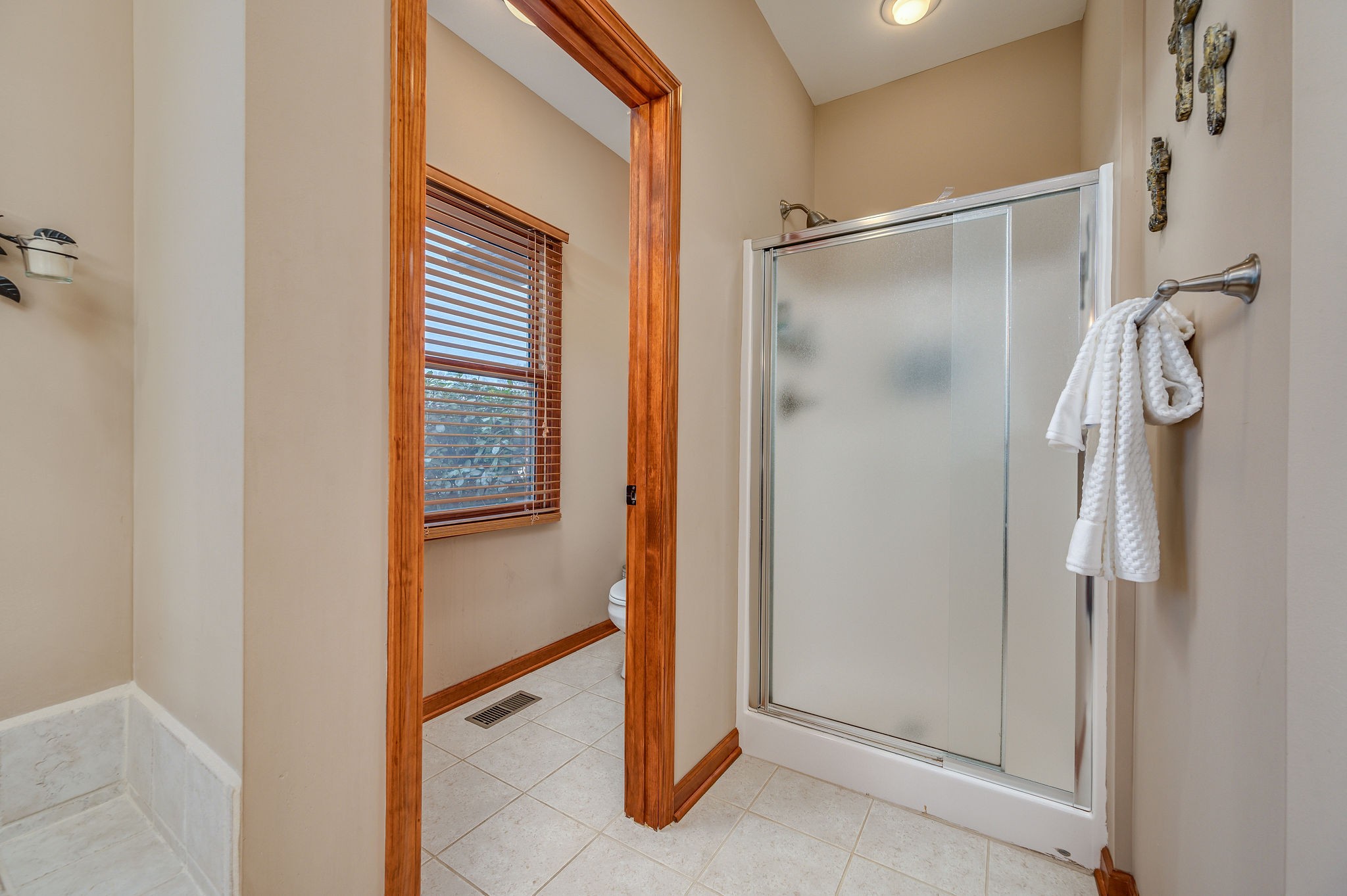 60 Lakeside Estates Road Springville, TN 38256 - Photo 19 of 49 a bathroom with a glass shower door