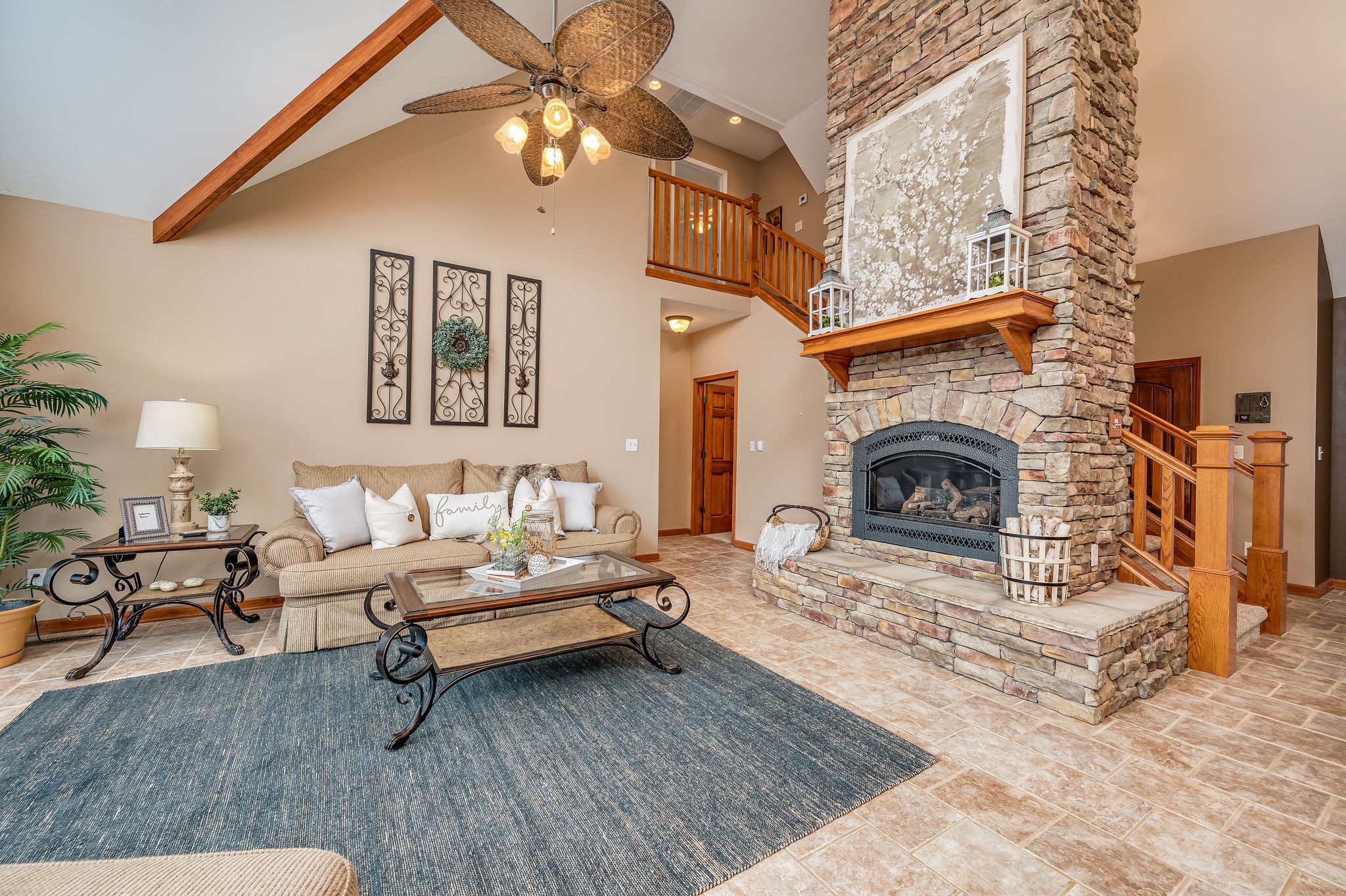 60 Lakeside Estates Road Springville, TN 38256 - Photo 6 of 49 a living room with furniture and a fireplace
