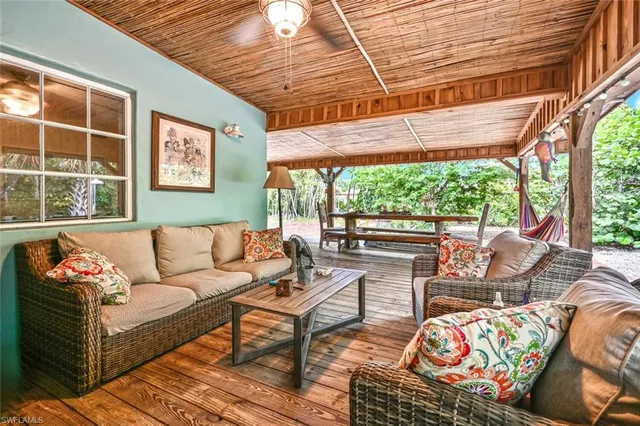 a outdoor living space with furniture